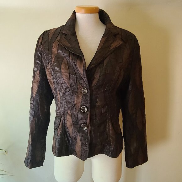 Chagall Two Tone Brown Blazer - Picture 2 of 8